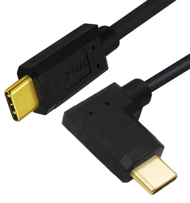 Main image of 10Gbps USB 3.1 Type-C Male to Single Locking Thumbscrew Left Right Vertical USB-C Data 4K Cable Panel Mount Type 1M