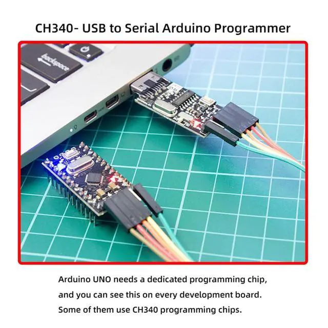 Alt view image 6 of 7 - USB-C Type-C Male to TTL Adapter Board CH340G CH340 3.3V 5V Adapter Replace PL-2303 (Without housing)