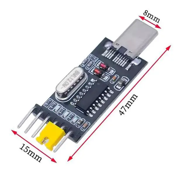 Alt view image 7 of 7 - USB-C Type-C Male to TTL Adapter Board CH340G CH340 3.3V 5V Adapter Replace PL-2303 (Without housing)