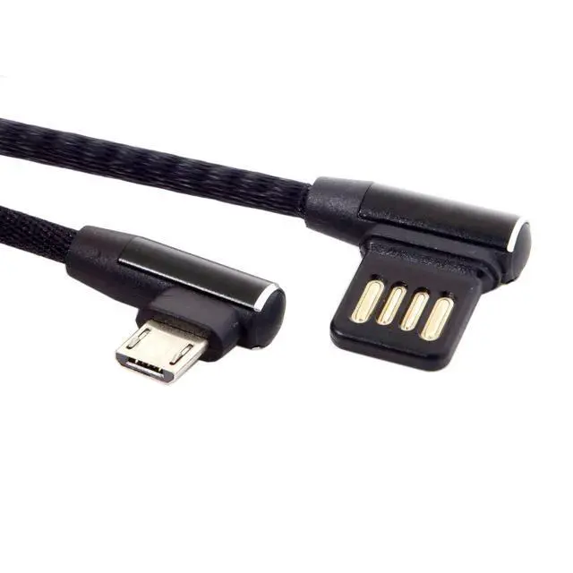 Alt view image 2 of 7 - Micro USB 5Pin to Left Right Angled 90 Degree USB 2.0 Data Cable with Sleeve for Tablet & Phone 15cm (Micro USB 5Pin)