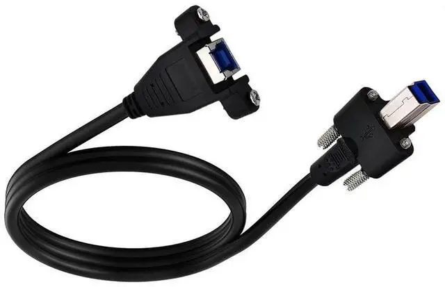 Main image of 50cm Dual Thumbscrews USB 3.0 Back Panel Mount B Male to Female B Type Extension Cable