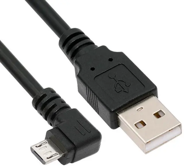 Main image of Right Angled 90 Degree Micro USB 5Pin to USB 2.0 Data Charge Cable for Phone Tablet 480Mbps Transfer Speed (25cm)