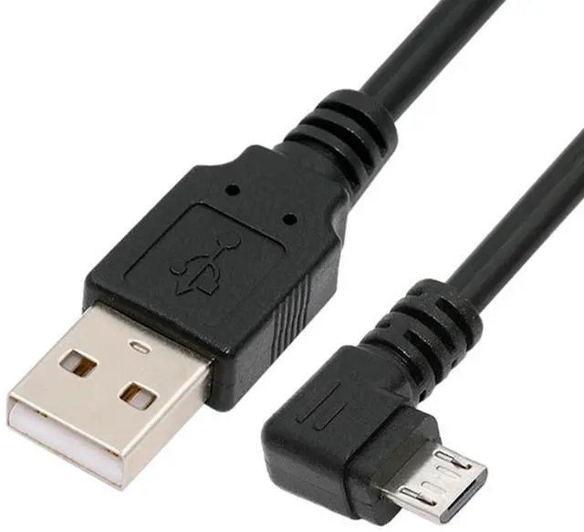 Main image of Left Angled 90 Degree Micro USB 5Pin to USB 2.0 Data Charge Cable for Phone Tablet 480Mbps Transfer Speed (100cm)