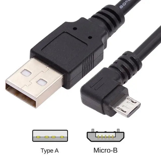 Alt view image 7 of 7 - Left Angled 90 Degree Micro USB 5Pin to USB 2.0 Data Charge Cable for Phone Tablet 480Mbps Transfer Speed (100cm)