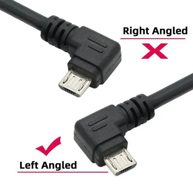 Alt view image 6 of 7 - USB 2.0 Type-A to 5V Micro USB 5Pin Power Charge Data Cable Left Angled for Phone Tablet Camera 10cm