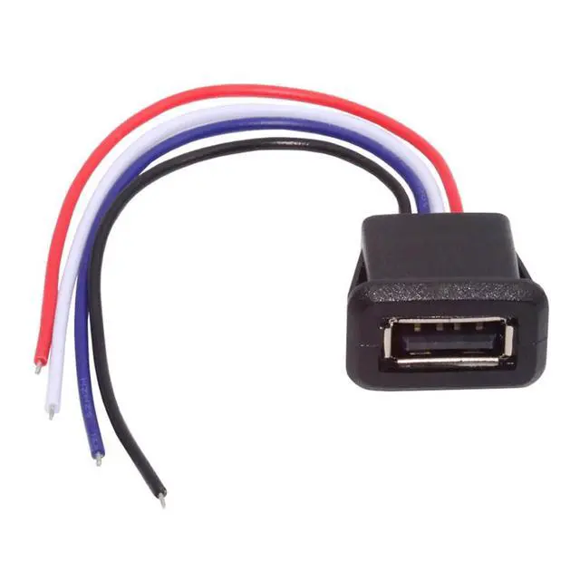 Alt view image 7 of 7 - 2pcs/Set DC 5V Power OEM DIY Type A Female Socket to 4Pin Open Cable Latch Mount Type