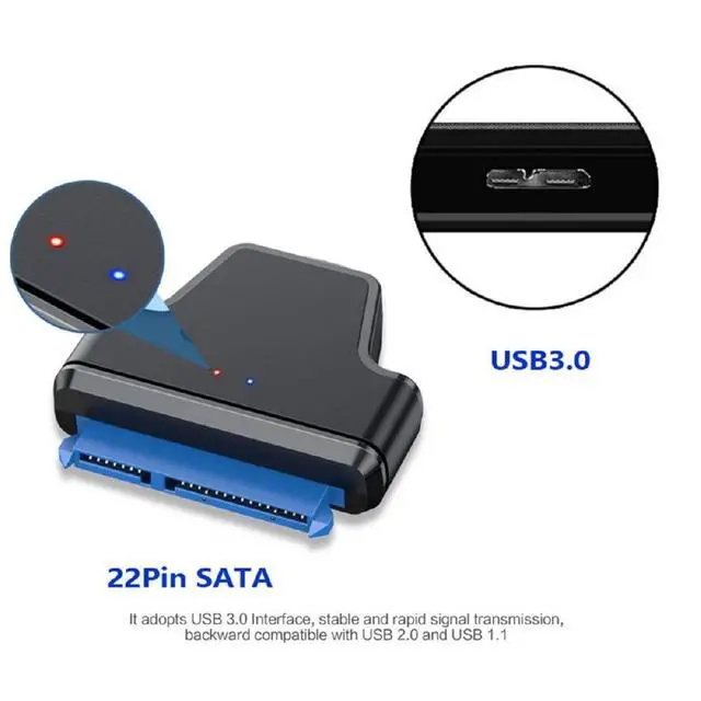 Alt view image 2 of 7 - 5Gbps Micro USB 3.0 to SATA 22Pin 7+15 Enclosure Adapter for 2.5" Hard Disk Drive SSD HDD Mass Storage Class