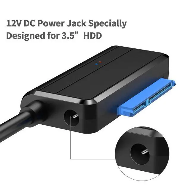 Alt view image 2 of 7 - Angled SATA 22 Pin to USB3.0 Adapter Cable for 2.5" 3.5inch Hard Disk Drive SSD for Desktop Laptop
