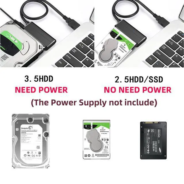 Alt view image 3 of 7 - Angled SATA 22 Pin to USB3.0 Adapter Cable for 2.5" 3.5inch Hard Disk Drive SSD for Desktop Laptop