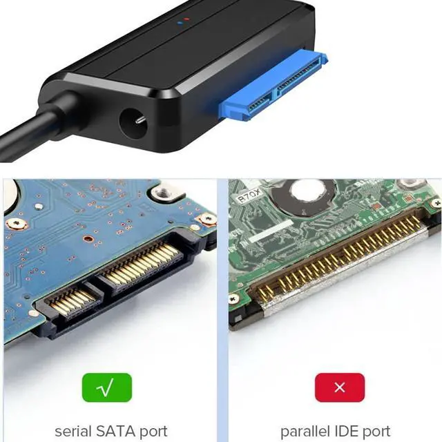 Alt view image 4 of 7 - Angled SATA 22 Pin to USB3.0 Adapter Cable for 2.5" 3.5inch Hard Disk Drive SSD for Desktop Laptop