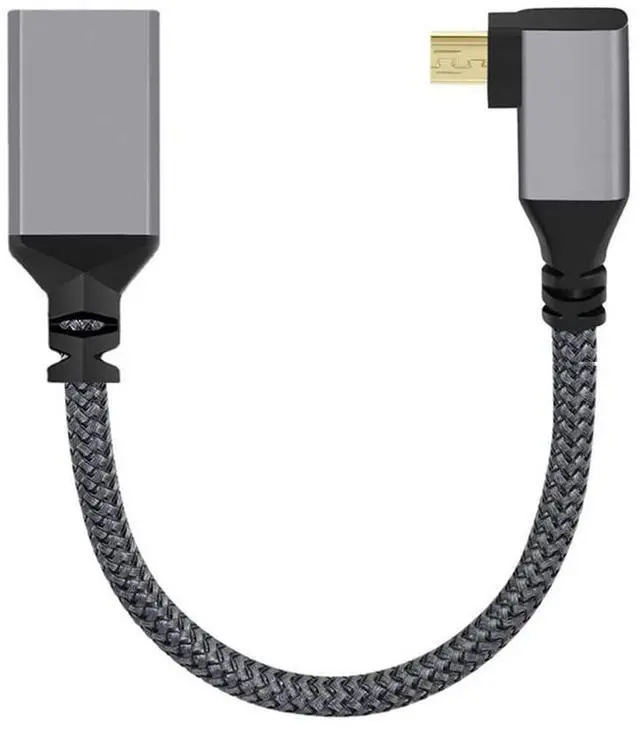 Main image of 4K Type-D 90 Degree Right Angled Micro HDMI 1.4 Male to HDMI Female Extension Cable for DV MP4 Camera DC Laptop
