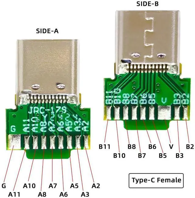 Alt view image 6 of 7 - 2pcs/lot OEM DIY Solder Type USB-C USB 3.1 Type-C Male & Female Plug Socket Connector with PCB