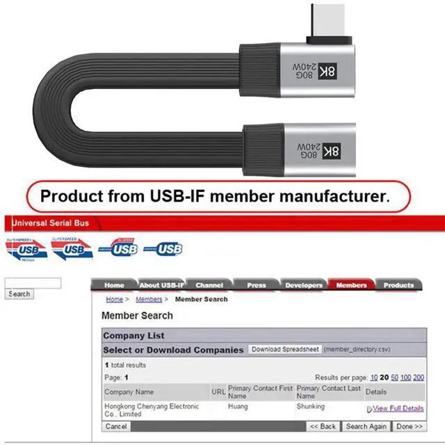 Alt view image 4 of 7 - USB5.0 Flat Slim FPC 240W 80Gbps 20cm Male to Female Right Angled 90 Degree Extension Cable 16K 8K 60Hz 5K Compatible with 40Gbps USB4.0 Thunderbolt3/4/5