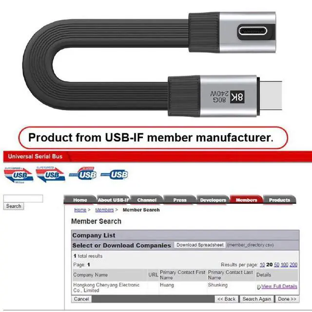 Alt view image 4 of 7 - USB5.0 80Gbps Flat Slim FPC Male to Male 240W 16K 8K 60Hz 5K Extension Cable Low Profile Angled 90 Degree 20cm Compatible with 40Gbps USB4.0 Thunderbolt3/4/5
