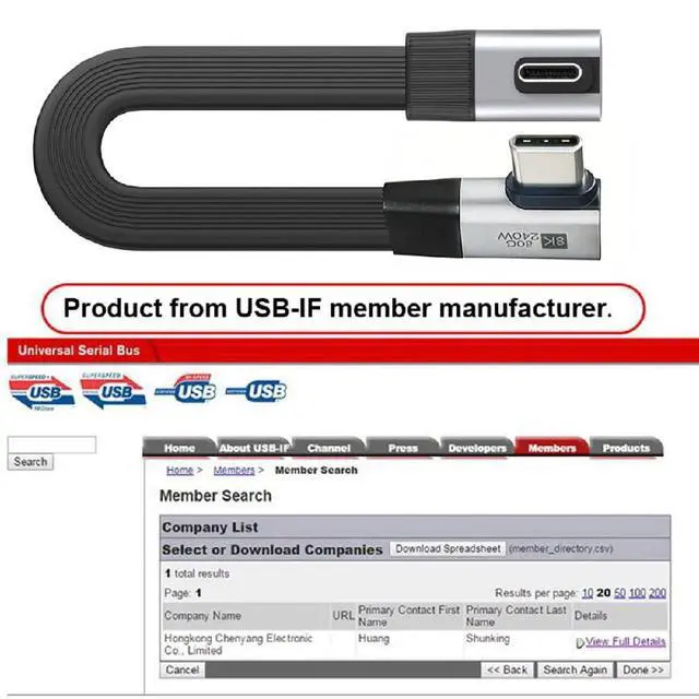 Alt view image 4 of 7 - USB5.0 80Gbps Flat Slim FPC 240W 16K 8K 60Hz 5K Male to Male Extension Cable Low Profile to Right Angled 90 Degree 20cm Compatible with 40Gbps USB4.0 Thunderbolt3/4/5