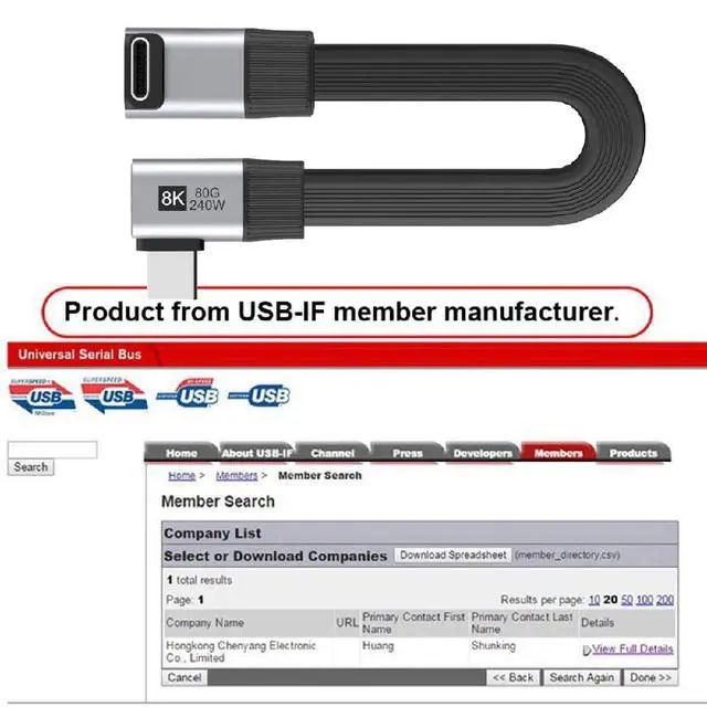 Alt view image 4 of 7 - USB5.0 80Gbps Flat Slim FPC Male to Male 240W 16K 8K 60Hz 5K Extension Cable Up Angled to Right Angled 90 Degree 20cm Compatible with 40Gbps USB4.0 Thunderbolt3/4/5