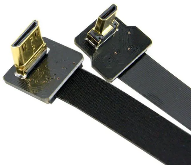 Alt view image 5 of 7 - 90 Degree Down Angled FPV Micro HDMI Male to Mini HDMI FPC Flat Cable 20cm for GOPRO Multicopter Aerial Photography