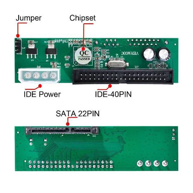 Alt view image 4 of 7 - SATA Disk to IDE/PATA 40Pin Motherboard Converter Adapter PCBA for Desktop & 2.5 3.5" Hard Disk Drive