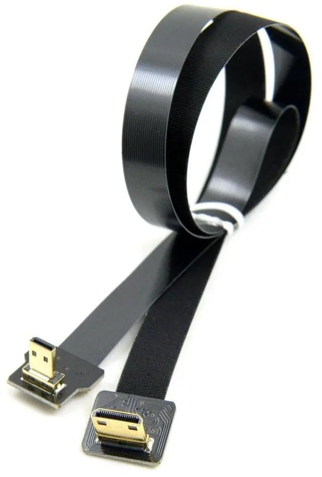 Alt view image 5 of 7 - CYFPV Micro HDMI to Mini HDMI Extension FPC Flat Cable 1080P 90 Degree Down Angled 0.5M