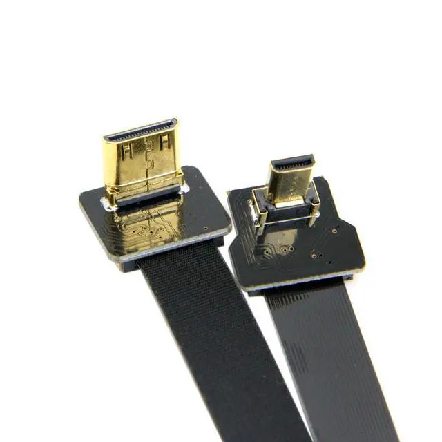 Alt view image 4 of 7 - 90 Degree Down Angled FPV Micro HDMI Male to Mini HDMI FPC Flat Cable 20cm for GOPRO Multicopter Aerial Photography