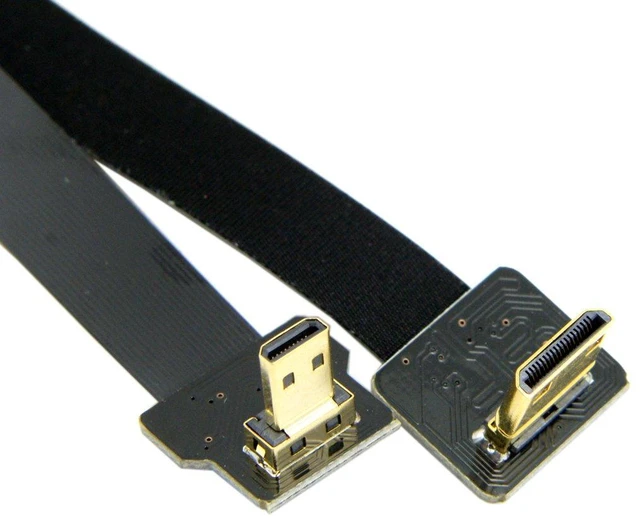 Alt view image 4 of 7 - 90 Degree Down Angled FPV Micro HDMI Male to Mini HDMI FPC Flat Cable 50cm for GOPRO Multicopter Aerial Photography