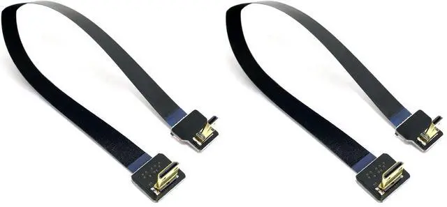 Main image of 90 Degree Down Angled FPV Micro HDMI Male to Mini HDMI FPC Flat Cable 20cm for GOPRO Multicopter Aerial Photography (Pack of 2)
