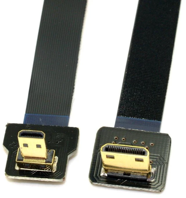 Alt view image 7 of 7 - 90 Degree Down Angled FPV Micro HDMI Male to Mini HDMI FPC Flat Cable 50cm for GOPRO Multicopter Aerial Photography