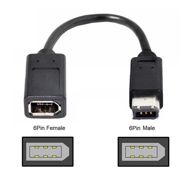 Alt view image 4 of 7 - IEEE 1394 6Pin Firewire to 1394a 6Pin Female to Male Extension Data Video Capture Card Support 400 to 400 Cable 20cm