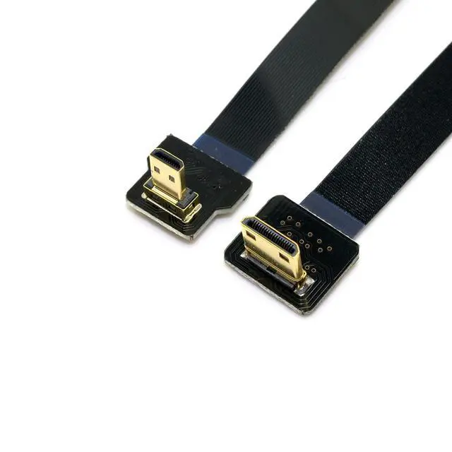 Alt view image 3 of 7 - 90 Degree Down Angled FPV Micro HDMI Male to Mini HDMI FPC Flat Cable 20cm for GOPRO Multicopter Aerial Photography (Pack of 2)