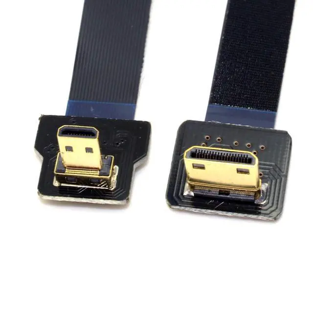 Alt view image 4 of 7 - 90 Degree Down Angled FPV Micro HDMI Male to Mini HDMI FPC Flat Cable 20cm for GOPRO Multicopter Aerial Photography (Pack of 2)
