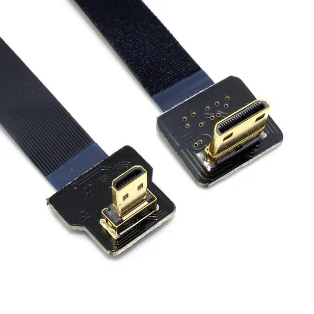 Alt view image 5 of 7 - 90 Degree Down Angled FPV Micro HDMI Male to Mini HDMI FPC Flat Cable 20cm for GOPRO Multicopter Aerial Photography (Pack of 2)