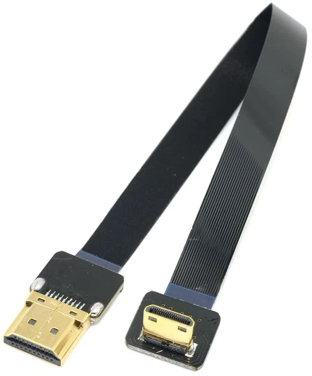 Alt view image 2 of 7 - 90 Degree Down Angled FPV Mini HDMI Male to HDMI Male FPC Flat Cable 50cm for Multicopter Aerial Photography