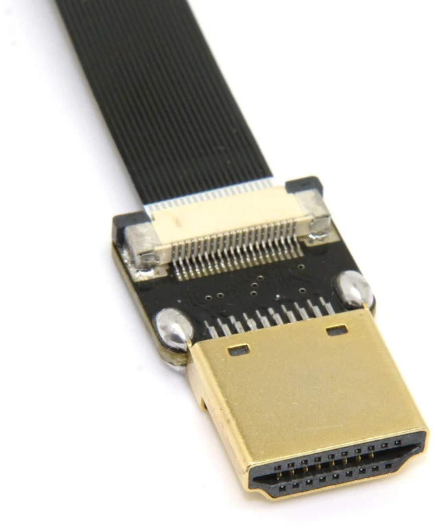 Alt view image 5 of 7 - 90 Degree Down Angled FPV Mini HDMI Male to HDMI Male FPC Flat Cable 50cm for Multicopter Aerial Photography