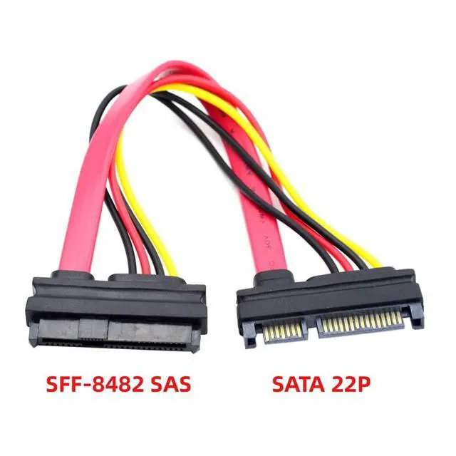 Alt view image 6 of 7 - SFF-8482 SAS 29 Pin to SATA 22Pin Hard Disk Drive Raid Extension Cable with 15 Pin SATA Power Port