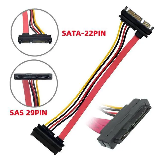Alt view image 7 of 7 - SFF-8482 SAS 29 Pin to SATA 22Pin Hard Disk Drive Raid Extension Cable with 15 Pin SATA Power Port