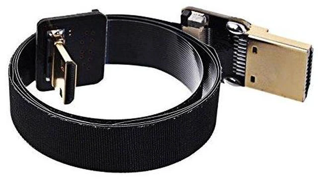 Alt view image 6 of 7 - 90 Degree Down Angled FPV Mini HDMI Male to HDMI Male FPC Flat Cable 50cm for Multicopter Aerial Photography