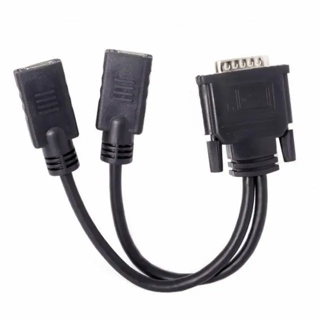 Alt view image 4 of 7 - DMS-59Pin Male to Dual HDMI 1.4 HDTV Female Splitter Extension Cable for PC Graphics Card