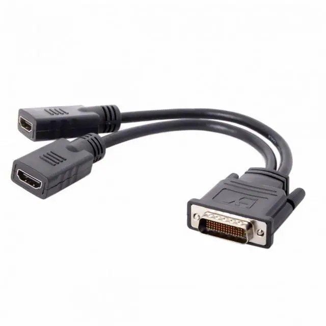 Alt view image 6 of 7 - DMS-59Pin Male to Dual HDMI 1.4 HDTV Female Splitter Extension Cable for PC Graphics Card