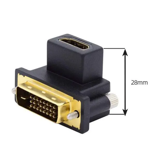 Alt view image 4 of 7 - Up Angled 90 Degree DVI Male to HDMI Female Adapter for Computer & HDTV & Graphics Card
