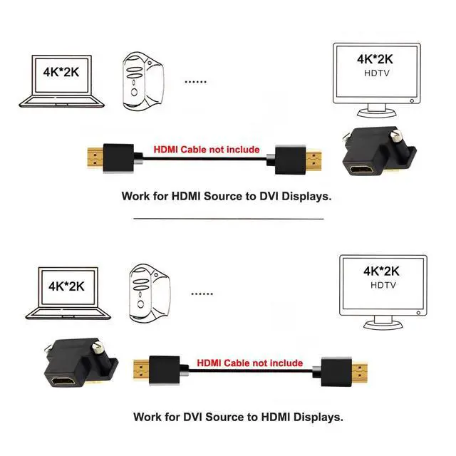 Alt view image 2 of 7 - Up Angled 90 Degree DVI Male to HDMI Female Adapter for Computer & HDTV & Graphics Card