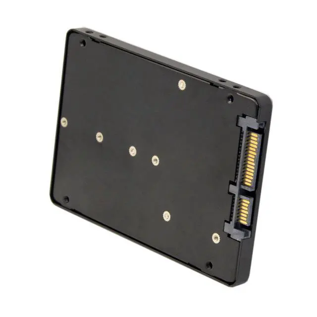 Alt view image 3 of 6 - B+M Key Socket 2 M.2 NGFF (SATA) SSD to 2.5 SATA Adapter Card Adapter with Black Metal Case