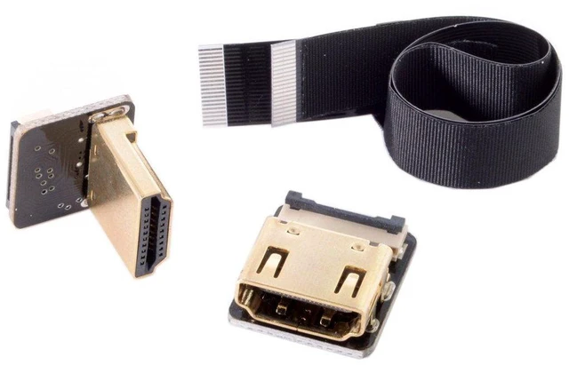 Alt view image 7 of 7 - CYFPV Up Angled 90 Degree HDMI Male to Female FPC Flat Cable for HDTV Multicopter Aerial Photography 20CM
