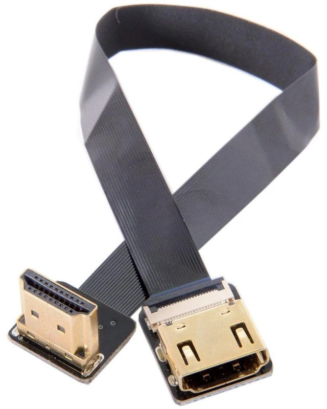 Alt view image 6 of 7 - CYFPV Up Angled 90 Degree HDMI Male to Female FPC Flat Cable for HDTV Multicopter Aerial Photography 20CM