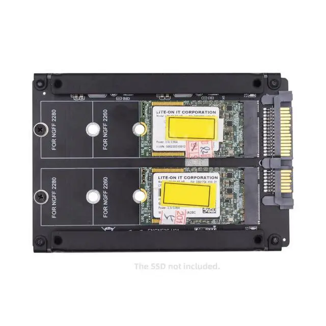 Alt view image 7 of 7 - Dual NGFF B+M Key M.2 SSD Card JOBD Raid0 Span Bridge to 2.5inch SATA Combo HDD Disk Drive Enclosure