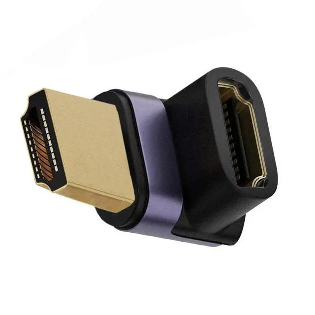Alt view image 2 of 7 - HDMI Male to HDMI 2.1 Female Up Angled Vertical 90 Degree UHD Extension Adapter Support 8K 60hz HDTV