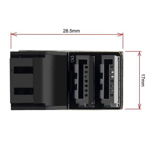 Alt view image 5 of 7 - Dual SATA 7Pin Female to 90 Degree Angled 7Pin Male Vertical Adapter Low Profile for Desktops SSD HDD Mainboard Motherboard
