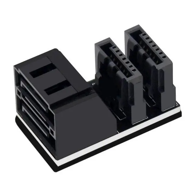 Alt view image 7 of 7 - Dual SATA 7Pin Female to 90 Degree Angled 7Pin Male Vertical Adapter Low Profile for Desktops SSD HDD Mainboard Motherboard
