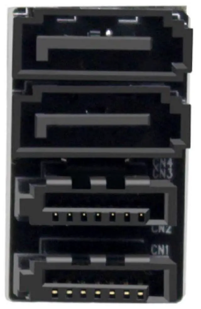 Main image of Dual SATA 7Pin Female to 360 Degree Angled 7Pin Male Adapter Low Profile for Desktops SSD HDD Mainboard Motherboard