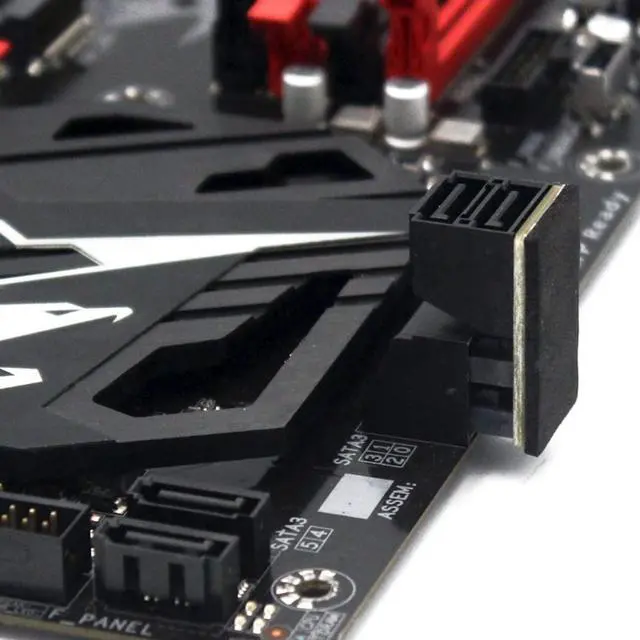 Alt view image 6 of 7 - Dual SATA 7Pin Female to 90 Degree Angled 7Pin Male Vertical Adapter Low Profile for Desktops SSD HDD Mainboard Motherboard