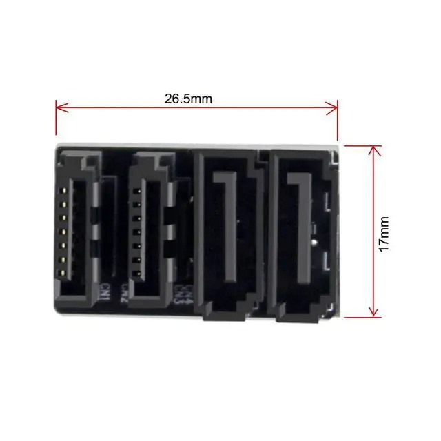 Alt view image 4 of 7 - Dual SATA 7Pin Female to 360 Degree Angled 7Pin Male Adapter Low Profile for Desktops SSD HDD Mainboard Motherboard